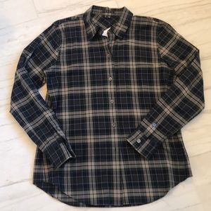 NWT! Theory plaid shirt, size small